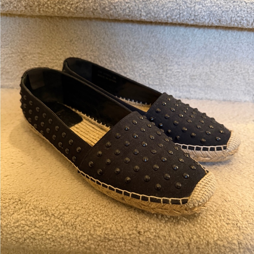 Saint Laurent Studded Black Espadrilles